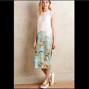 Sara C Sleevless Gathered Print Maxi Dress